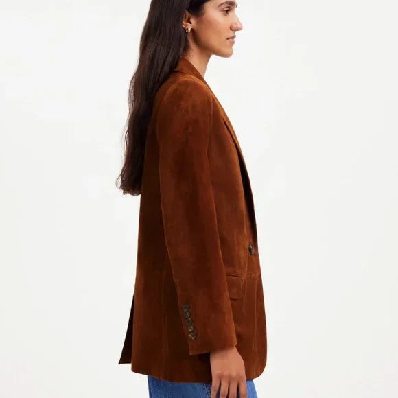 NWT! MADEWELL The Kline Brown Suede Blazer Size 4 - Picture 3 of 11